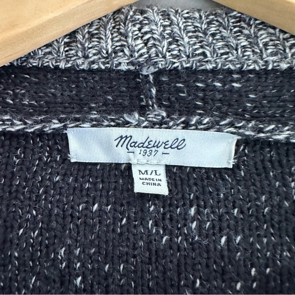 Madewell All Angles Open Front Sweater Gray Drapey Oversized Boho Size M/L
